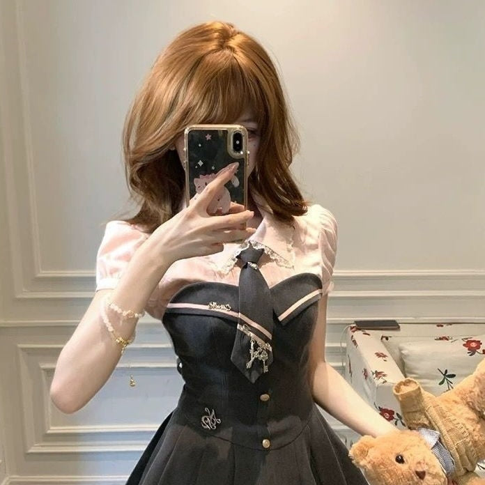 Square Collar Lace Tube Top Dress Two-Piece Set for Women - Florence Luxe