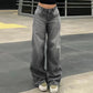 Casual Retro All-matching Wide Leg Denim Trousers