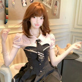 Square Collar Lace Tube Top Dress Two-Piece Set for Women - Florence Luxe