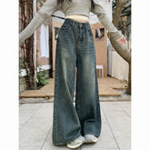 American Wide Leg Jeans - American Retro Straight Style - Florence Luxe