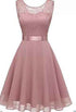 European And American Hollow Waist Solid Color Dress - Sleeveless Lace Hepburn Style