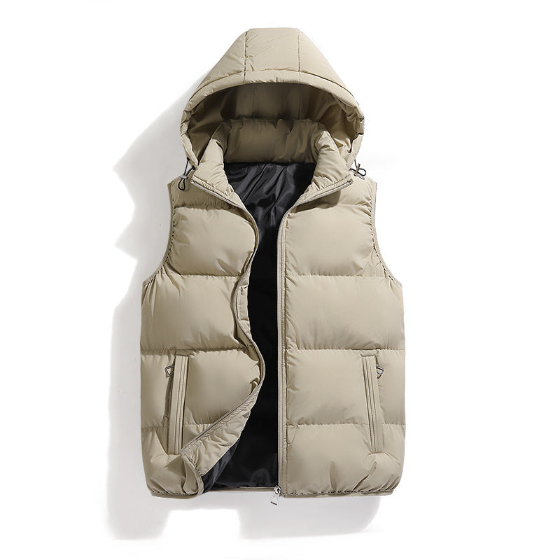 Cotton Casual Detachable Hooded Thermal Vest for Ultimate Warmth and Comfort - Florence Luxe
