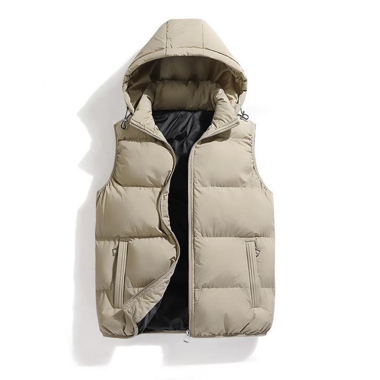 Cotton Casual Detachable Hooded Thermal Vest for Ultimate Warmth and Comfort - Florence Luxe