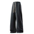 Drawstring Sports Pants with Pockets - Micro Elastic Knitted Fabric, Breathable, Straight Casual Long