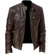 Warm Leather Cardigan Coat with Pocket Decoration in PU Leather - Florence Luxe