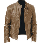 Warm Leather Cardigan Coat with Pocket Decoration in PU Leather - Florence Luxe