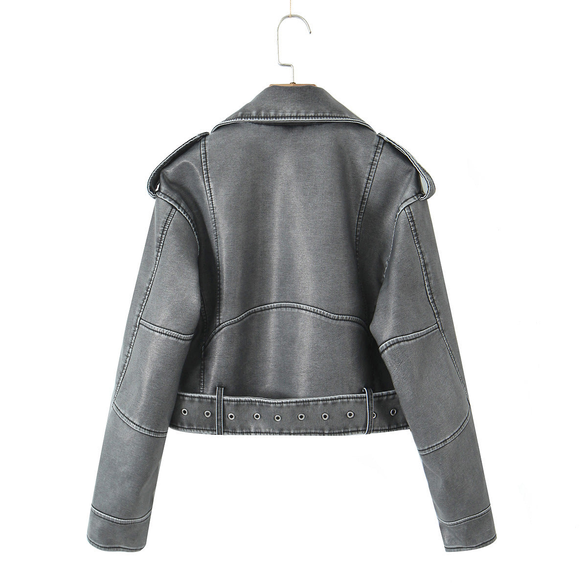 Retro Leather Jacket for Spring and Autumn Fashion - Versatile Style - Florence Luxe