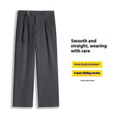 High-end Solid Color All-match Suit Pants for Fashionable Loose Drooping Style