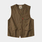 Original Kaji Retro Woven Cotton Vest - Washed-Out Worn Look