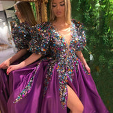 Sequined Swing Dress for Women - Split Large Size Fashion - Florence Luxe