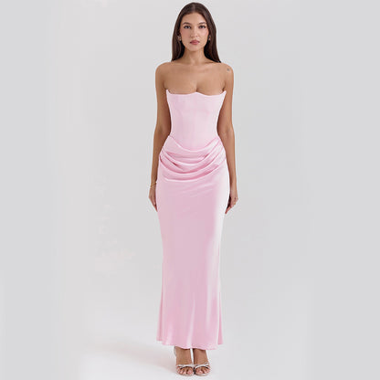 Slim Tube Top Long Dress Sexy Fashion Bandeau Backless Party Evening Dresses For Women Clothing - Florence Luxe