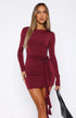 European And American Style New Solid Color Long Sleeve Dress.