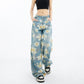 New Summer Floral Wide-Leg Jeans for Women - Washed Printed Style - Florence Luxe