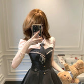 Square Collar Lace Tube Top Dress Two-Piece Set for Women - Florence Luxe