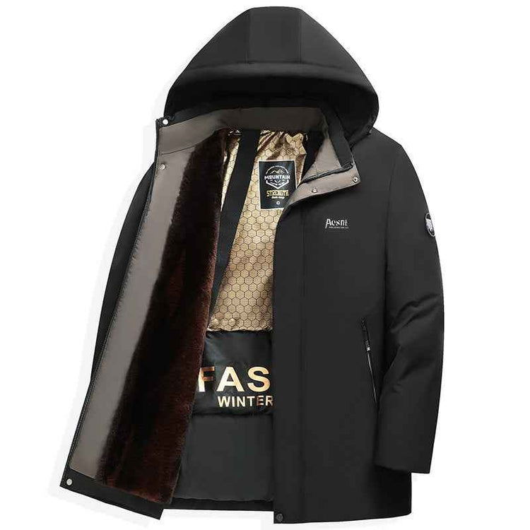 Business Casual Black And Gold Cotton-padded Coat Men&