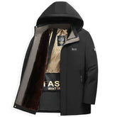 Business Casual Black And Gold Cotton-padded Coat Men&