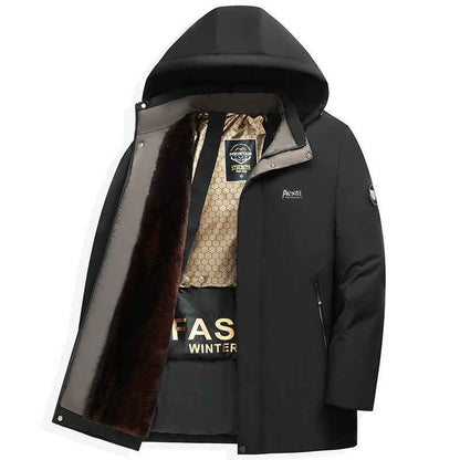 Business Casual Black And Gold Cotton-padded Coat Men&