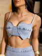 Denim Heart Tube Top