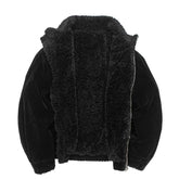 Retro Cotton-padded Jacket with Stand-up Collar and Loose Fit Workwear Coat