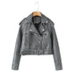 Retro Leather Jacket for Spring and Autumn Fashion - Versatile Style - Florence Luxe