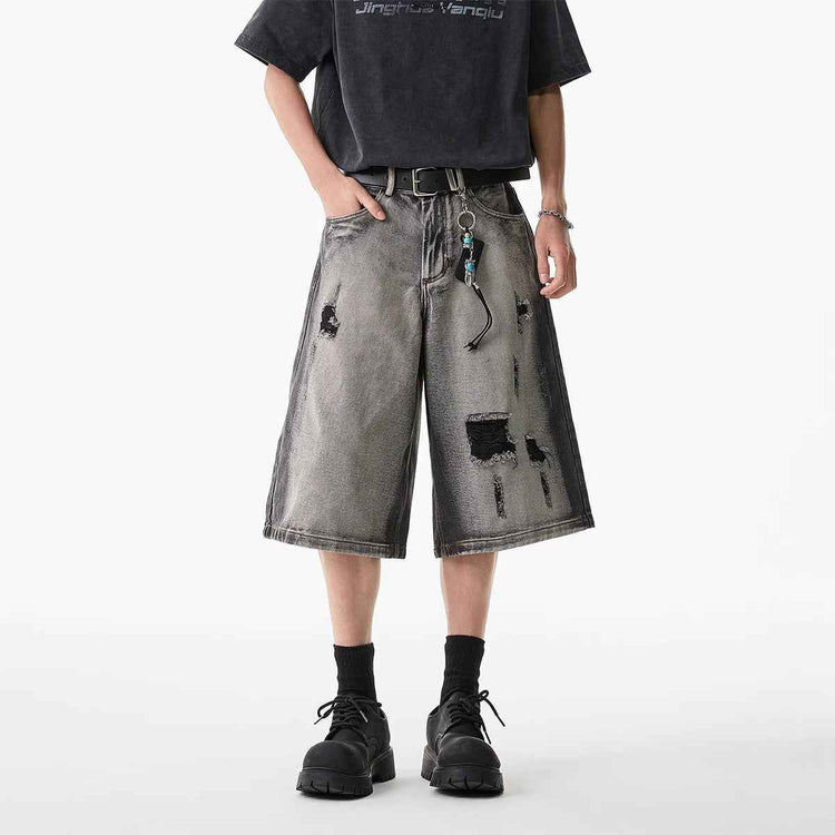 High Street Water Washed Denim Shorts for Effortless Style