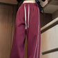 Korean Fashion Wide-leg Trousers with Draping and Draggle-tail Design - Florence Luxe
