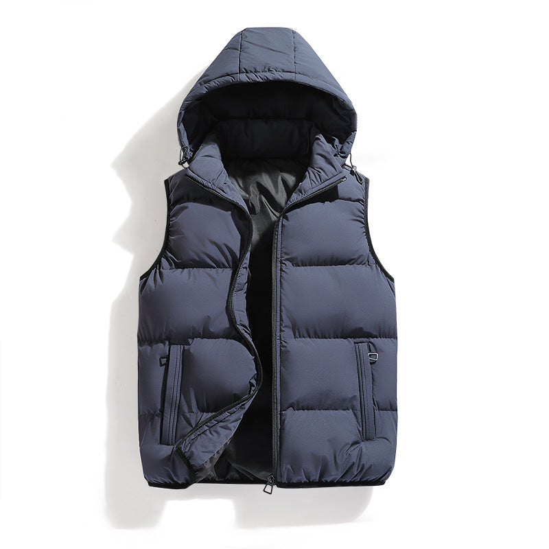 Cotton Casual Detachable Hooded Thermal Vest for Ultimate Warmth and Comfort - Florence Luxe