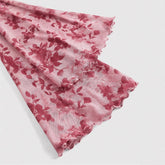 V-neck Lace Up Women Shirt - Printed Long Sleeve Slim Fit Top for Women - Florence Luxe