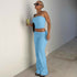 New Pure Color Flared Pants Tube-Top Fashion Slim Suit