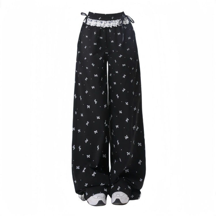 Casual Lace Pants for Women - Autumn Retro Style - Florence Luxe