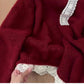 High-grade Lace Red Off-the-shoulder Sweater - Florence Luxe