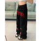 Red Star Letters Jeans For Women High Waist Casual Trousers - Florence Luxe