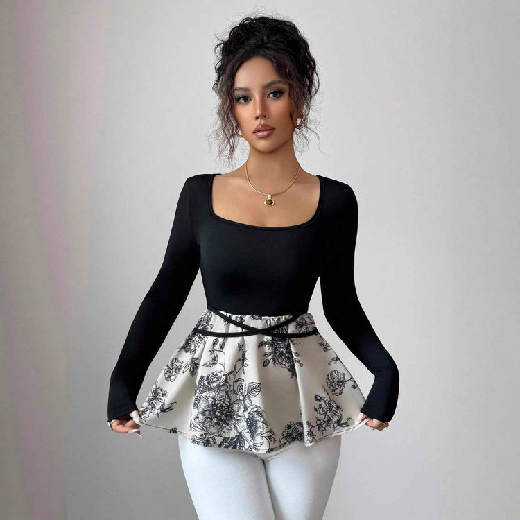 Special-Interest Floral Skirt Versatile Top for Every Occasion