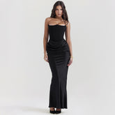 Slim Tube Top Long Dress Sexy Fashion Bandeau Backless Party Evening Dresses For Women Clothing - Florence Luxe