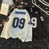 Retro American Street V-neck Long-sleeved.