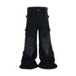 Detachable Multi-Pocket Overalls - Worn-Looking Washed-Out Two-Way Style