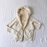 Retro Slim Fit Sweater Jacket - Apricot Long Sleeve Plush Zipper Style - Florence Luxe