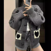 Pattern Stand Collar Knitted Coat For Women.