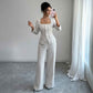 Elegant High-end Long-sleeved Shirt And Trousers Two-piece Set For Women