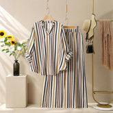 Striped V-neck Suit for Women - Stylish & Chic Design - Florence Luxe
