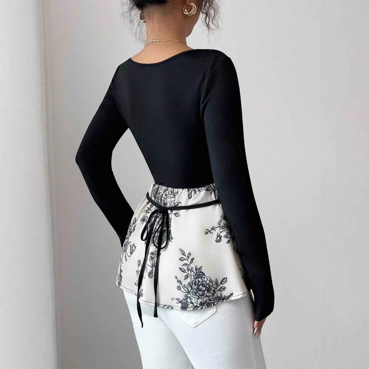 Special-Interest Floral Skirt Versatile Top for Every Occasion