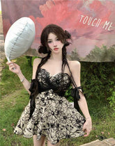 French Floral Suspender Dress - Fairy Summer Sweet Style