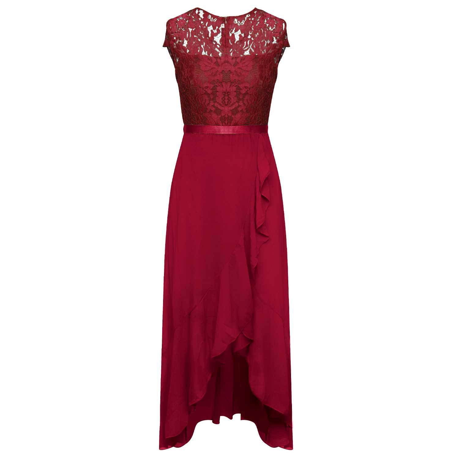 New Elegant Lace Party Dress - Long Formal Evening Dress with Floral Embroidery for Bridesmaids - Florence Luxe