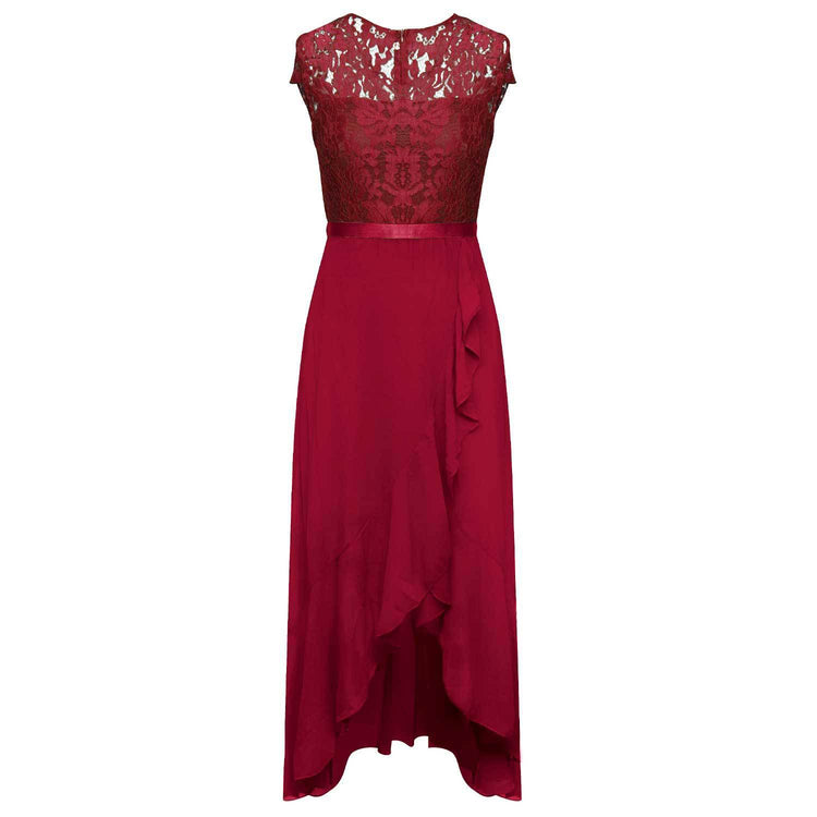 New Elegant Lace Party Dress - Long Formal Evening Dress with Floral Embroidery for Bridesmaids - Florence Luxe