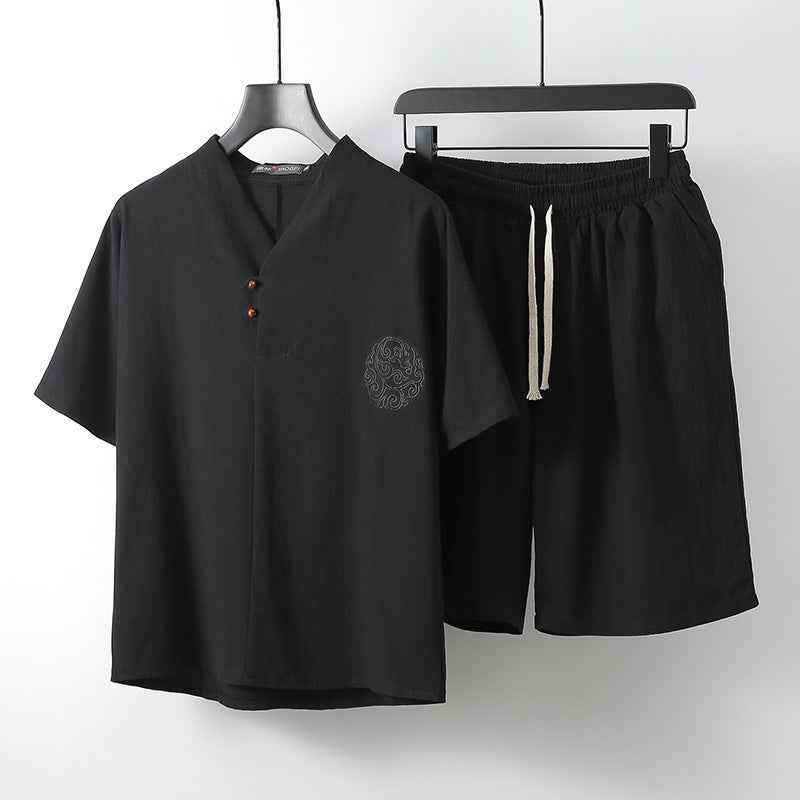 Loose Linen Menswear Set: Two-Piece Clothing for Ultimate Comfort
