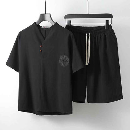 Loose Linen Menswear Set: Two-Piece Clothing for Ultimate Comfort