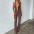 Lash Rope Lace Up Jumpsuit - Slim Fit See-Through Design - Florence Luxe