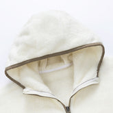 Winter Coral Fleece Heavy Velvet Thickened Zipper Cardigan Plus Size Pajamas Suit hooded design with soft fleece fabric.