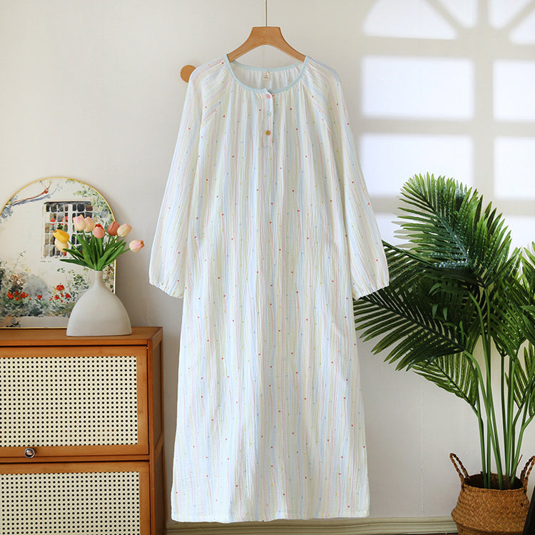 Cotton Yarn Sweet Cotton Candy Home Wear Long-sleeved Trousers Pajamas.