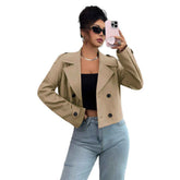 Casual Minimalist Long Sleeve Jacket Vest Coat Women